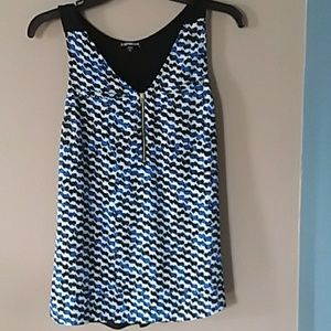 EXPRESS SLEEVESLESS BLACK&MULTI COLOR PRINT TOP🍀